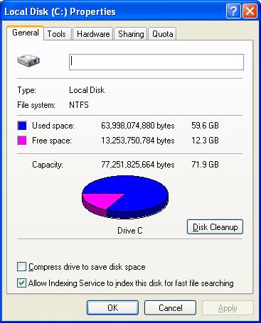 Hard Drive Pie Chart